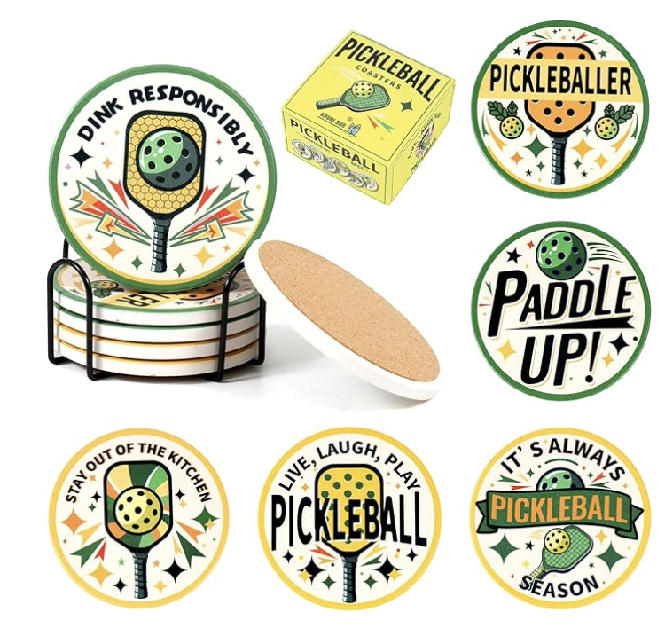 Pickleball Charcuterie Board and Pickleball Coasters